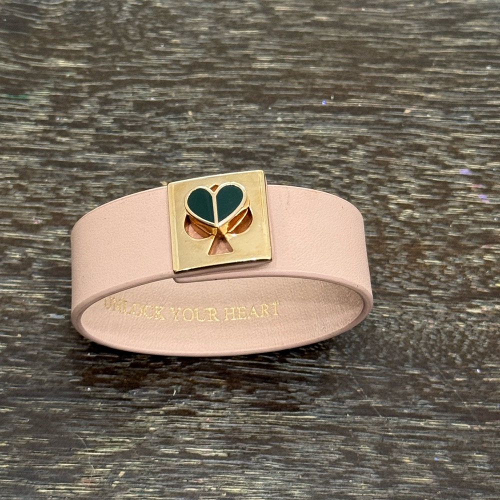 Kate Spade Pink Leather Bracelet with Clover Charm